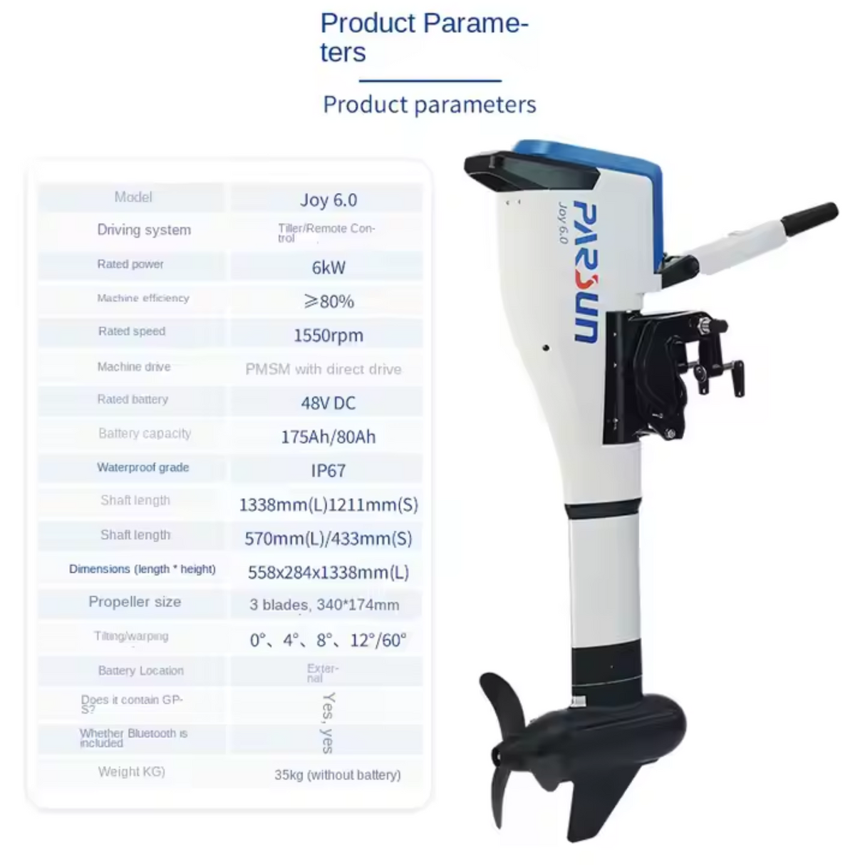BluePulse JoyRide 6.0 Electric Outboard